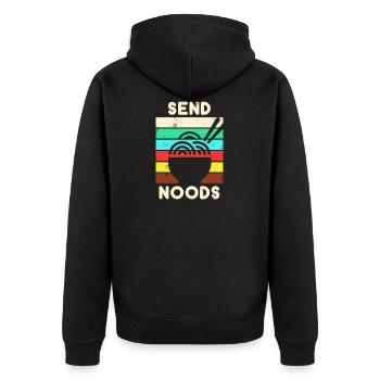 Ramen Lovers Geschenkdesign Senden Sie Noods Funny - Unisex Premium Bio Zip Hoodie - Schwarz - Hinten - Nico (187cm)