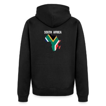 afrique du sud souvenir drapeau vacances graphique - Veste à capuche bio Premium Unisexe - noir - Dos - Nico (187cm)