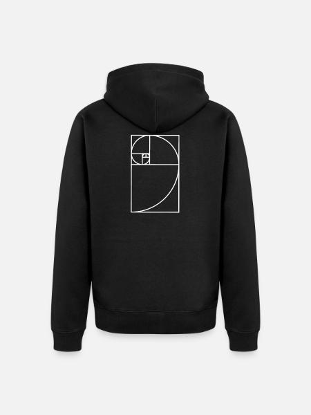 Fibonacci snail - Unisex Premium Organic Zip Hoodie - black
