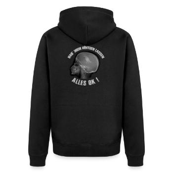 Hab Mich Röntgen Lassen Röntgenbild X-Ray Vogel - Unisex Premium Bio Zip Hoodie - Schwarz - Hinten - Nico (187cm)