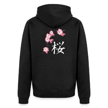 Sakura Fest Cherry Blossoms Cherry Blossoms Japanese - Unisex Premium Organic Zip Hoodie - black - Back - Nico (187cm)