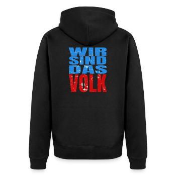 Wir sind das Volk! Demo Protest Grundgesetz - Unisex Premium Bio Zip Hoodie - Schwarz - Hinten - Nico (187cm)