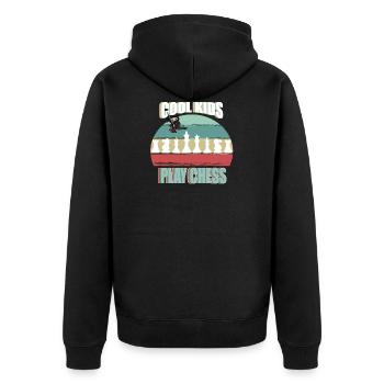 Cadeau de joueur d'échecs drôle - Veste à capuche bio Premium Unisexe - noir - Dos - Nico (187cm)