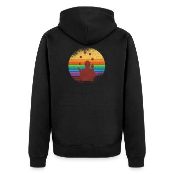 Jongleur jongleur rétro vintage - Veste à capuche bio Premium Unisexe - noir - Dos - Nico (187cm)