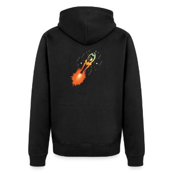 rocket patch nasa esa - Unisex Premium Organic Zip Hoodie - black - Back - Nico (187cm)