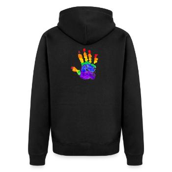 LGBT Rainbow Gay Pride Gay Lesbian Gay - Veste à capuche bio Premium Unisexe - noir - Dos - Nico (187cm)
