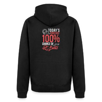 Heutige Prognose 100% Chance auf RC-Boote Lustig - Unisex Premium Bio Zip Hoodie - Schwarz - Hinten - Nico (187cm)