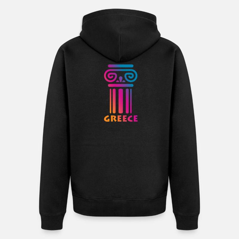 Greece Hellas - Unisex Premium Bio Zip Hoodie - Schwarz
