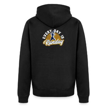 Runner jogger marthon runner - Unisex Premium Organic Zip Hoodie - black - Back - Nico (187cm)