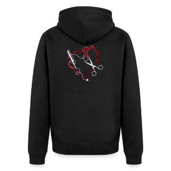 Maître coiffeur - Veste à capuche bio Premium Unisexe - noir - Dos - Nico (187cm)