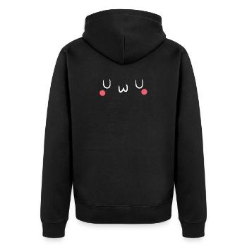 U w U - Sourire Anime Japon - Veste à capuche bio Premium Unisexe - noir - Dos - Nico (187cm)