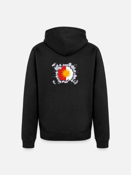 Ezidxan flag inside. - Unisex Premium Organic Zip Hoodie - black