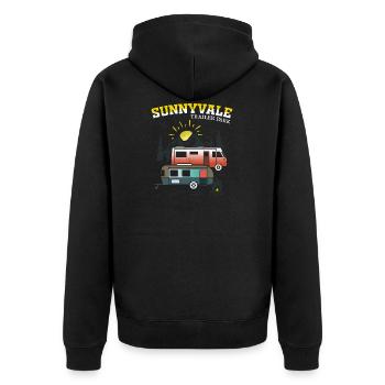 Funny design Trailer Park Sunnyvale Lovers design - Unisex Premium Organic Zip Hoodie - black - Back - Nico (187cm)