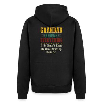 Grandad Know Everything - Veste à capuche bio Premium Unisexe - noir - Dos - Nico (187cm)