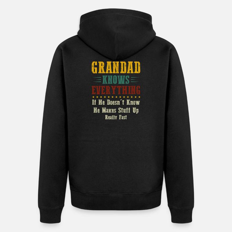 Grandad Know Everything - Veste à capuche bio Premium Unisexe - noir