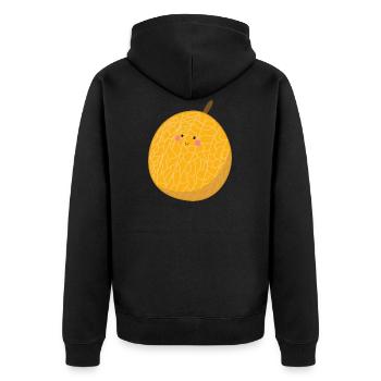 Melon cantaloup - Veste à capuche bio Premium Unisexe - noir - Dos - Nico (187cm)