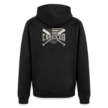 Cape Cod Nautical Vintage Style Gift Idea USA - Unisex Premium Organic Zip Hoodie - black - Back - Nico (187cm)