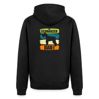 Vintage Best Schnauzer Dad ever - Dog Lover Owner - Unisex Premium Bio Zip Hoodie - Schwarz - Hinten - Nico (187cm)