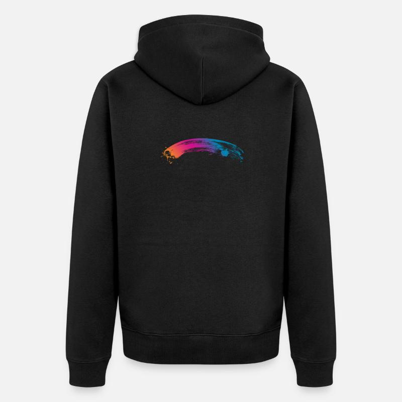 Rainbow Brush Painter - Unisex Premium Bio Zip Hoodie - Schwarz