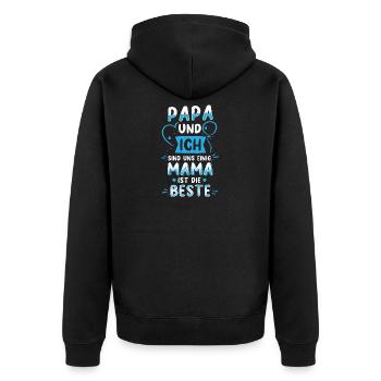 Beste Mama - Unisex Premium Bio Zip Hoodie - Schwarz - Hinten - Nico (187cm)