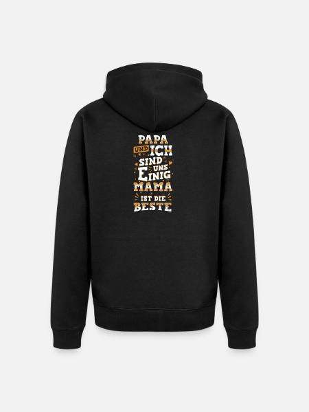 Beste Mama - Unisex Premium Bio Zip Hoodie - Schwarz