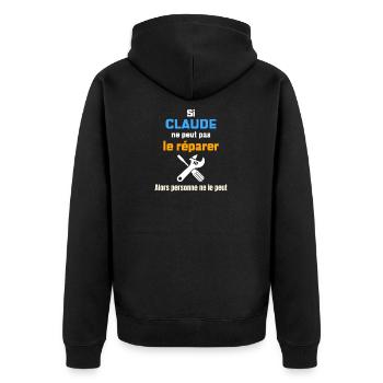 Si claude ne peut pas réparer - Veste à capuche bio Premium Unisexe - noir - Dos - Nico (187cm)