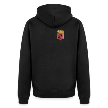Pomme pocket - Unisex Premium Organic Zip Hoodie - black - Back - Nico (187cm)