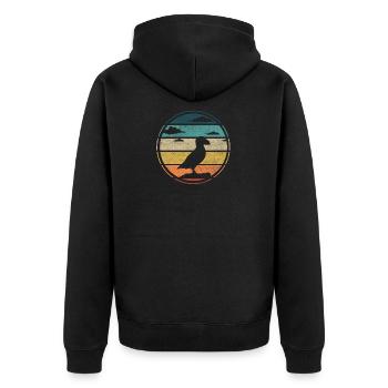 Papageitaucher - Unisex Premium Bio Zip Hoodie - Schwarz - Hinten - Nico (187cm)