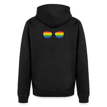 Lunettes de soleil arc-en-ciel - Veste à capuche bio Premium Unisexe - noir - Dos - Nico (187cm)