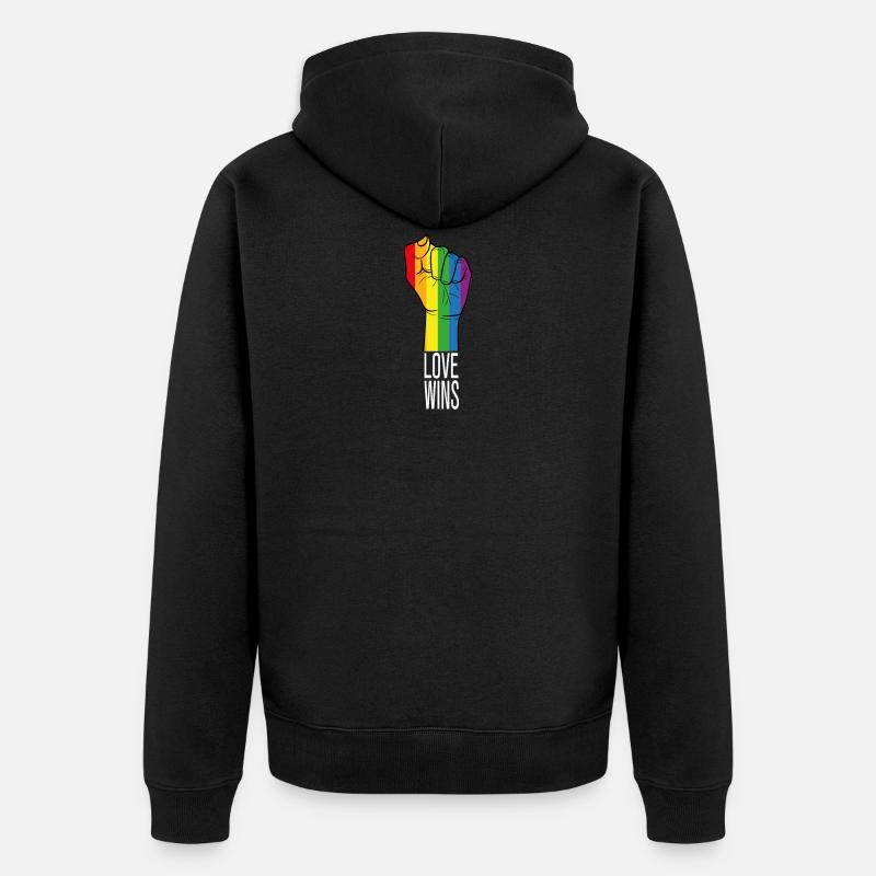 L'amour gagne - Veste à capuche bio Premium Unisexe - noir