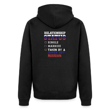 Statut de la relation prise Super Hot Russian - Veste à capuche bio Premium Unisexe - noir - Dos - Nico (187cm)
