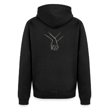 America Anti-Racism Together Against Violence Love - Unisex Premium Organic Zip Hoodie - black - Back - Nico (187cm)