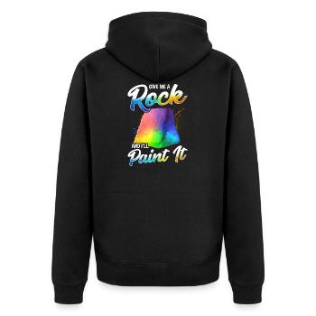 Artistic Give Me a Rock And I'll Paint It Painter - Unisex Premium Organic Zip Hoodie - black - Back - Nico (187cm)