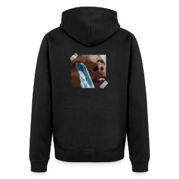 Ästhetisches Girl Surrealismus Egirl Wasserfall - Unisex Premium Bio Zip Hoodie - Schwarz - Hinten - Nico (187cm)