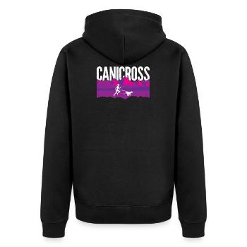 Course de canicross avec chien - Veste à capuche bio Premium Unisexe - noir - Dos - Nico (187cm)