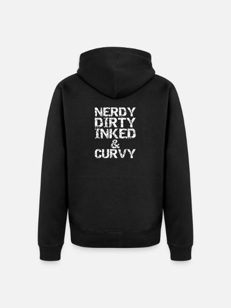 Nerdy dirty inked and curvy - Unisex Premium Organic Zip Hoodie - black