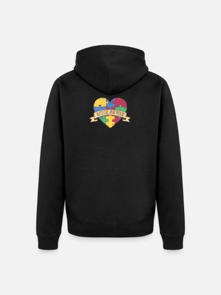 Autistic and proud - Unisex Premium Organic Zip Hoodie - black