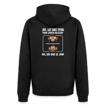Kollegen Abschied Rente Geburtstag Lustiger Spruch - Unisex Premium Bio Zip Hoodie - Schwarz - Hinten - Nico (187cm)