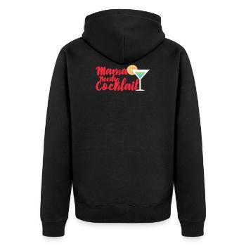 Cocktail Maman a besoin d’un cocktail - Veste à capuche bio Premium Unisexe - noir - Dos - Nico (187cm)