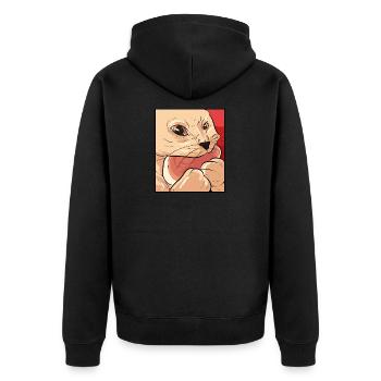 Nourriture pour chat - Veste à capuche bio Premium Unisexe - noir - Dos - Nico (187cm)