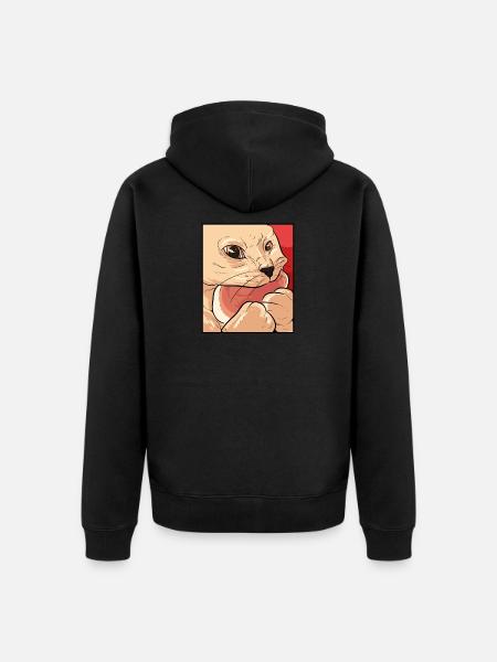 Nourriture pour chat - Veste à capuche bio Premium Unisexe - noir
