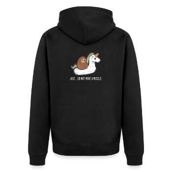 Hedgehog unicorn animal lover gift - Unisex Premium Organic Zip Hoodie - black - Back - Nico (187cm)