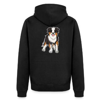 Australian Shepherd - Unisex Premium Organic Zip Hoodie - black - Back - Nico (187cm)