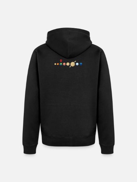 Du er her - nørdet og nørdig gave - Premium økologisk unisex-hættejakke - sort