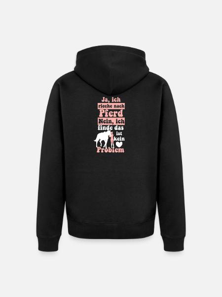 Pferd Riechen - Unisex Premium Bio Zip Hoodie - Schwarz