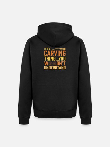 C'est une chose de sculpture - sculpture sur bois et bois - Veste à capuche bio Premium Unisexe - noir