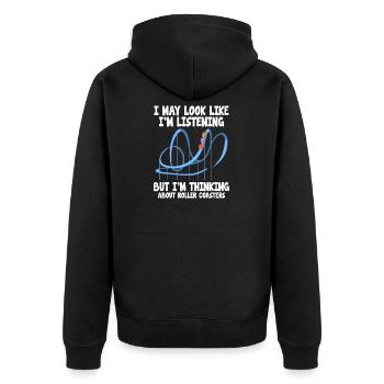 Idée cadeau de parc d'attractions Rollercoaster Roller Coaster - Veste à capuche bio Premium Unisexe - noir - Dos - Nico (187cm)