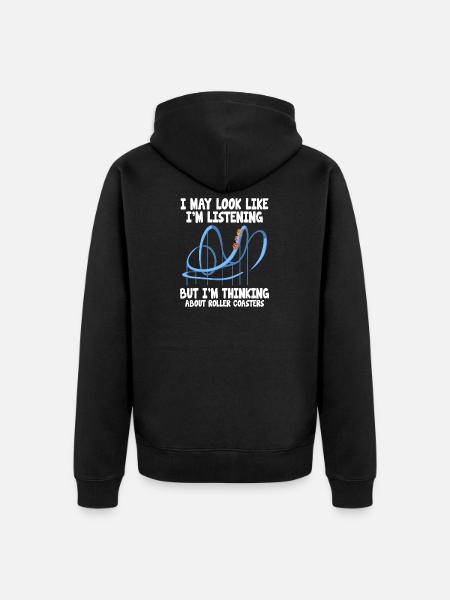 Rollercoaster Achterbahn Freizeitpark Geschenkidee - Unisex Premium Bio Zip Hoodie - Schwarz