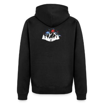 Cycling in the mountains - vacation - Unisex Premium Organic Zip Hoodie - black - Back - Nico (187cm)