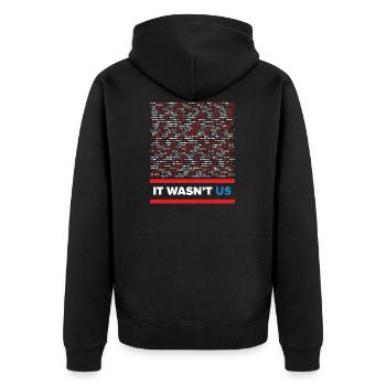 Démo politique anti-américaine USA US  - Veste à capuche bio Premium Unisexe - noir - Dos - Nico (187cm)